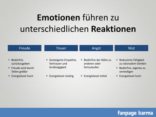 CC =
Emotionen führen zu
unterschiedlichen Reaktionen
 Bedürfnis
zurückzugeben
 Freude wird durch
Teilen größer
 Energi...