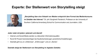 Experte: Der Stellenwert von Storytelling steigt
„Storytelling über eine Vielzahl von Medien entspricht dem Format des Med...