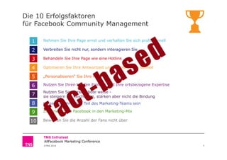 ©TNS 2014
TNS Infratest
AllFacebook Marketing Conference
Die 10 Erfolgsfaktoren
für Facebook Community Management
2
1
2
3
...