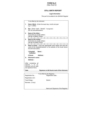 All forms of birth and death certificate | PPT