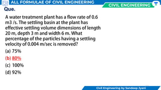 245
CIVIL ENGINEERING
Civil Engineering by Sandeep Jyani
ALL FORMULAE OF CIVIL ENGINEERING
 