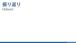 Design Thinking Institute
振り返り
Debrief
 