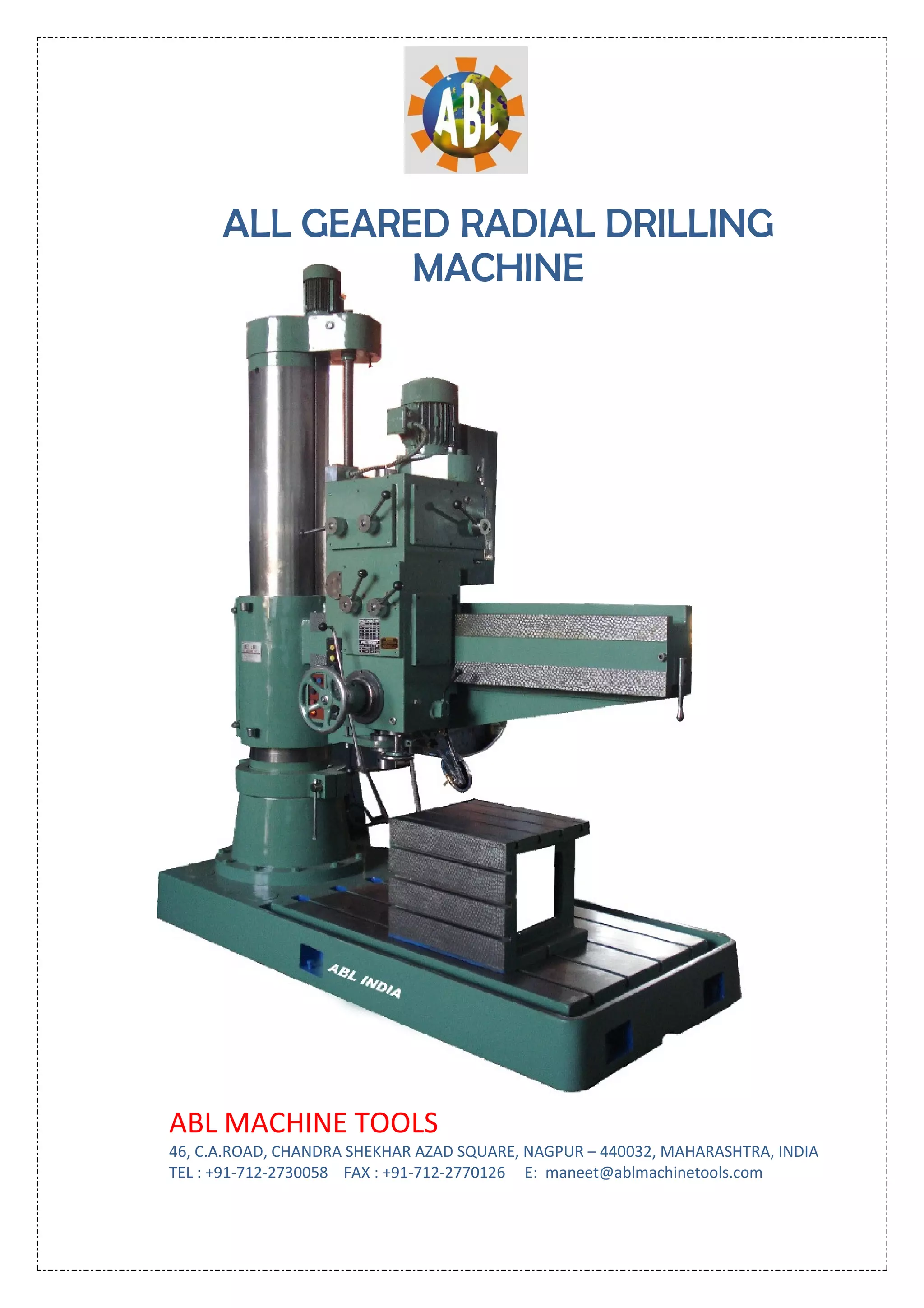 All Geared Radial Drilling Machine | PDF