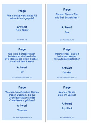 Allgemeinbildung in tv-shows