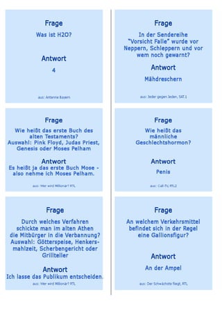 Allgemeinbildung in tv-shows