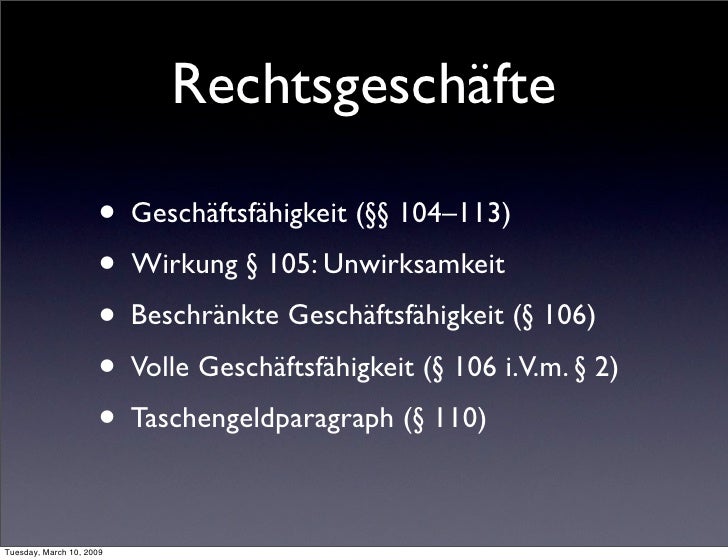 Allgemeiner Teil Bgb