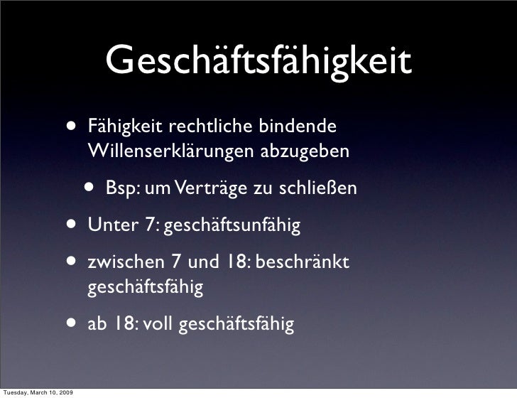 Allgemeiner Teil Bgb