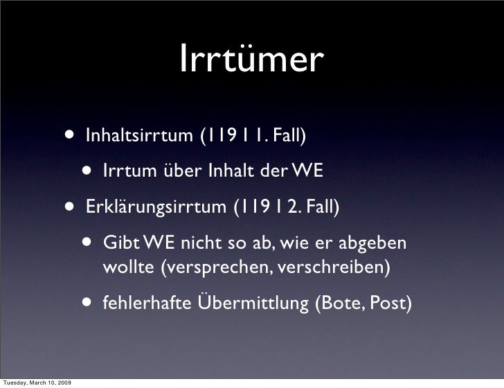 Allgemeiner Teil Bgb