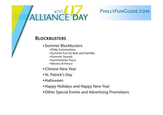 Alliance Day 2007: PhillyFunGuide & FunSavers