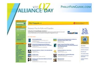 Alliance Day 2007: PhillyFunGuide & FunSavers