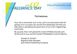 Alliance Day 2007: PhillyFunGuide & FunSavers