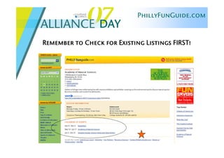 Alliance Day 2007: PhillyFunGuide & FunSavers