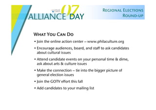 Alliance Day 2007: Regional Elections Round Up