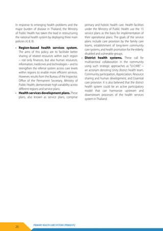 Primary Health Care Systems: Thailand | PDF