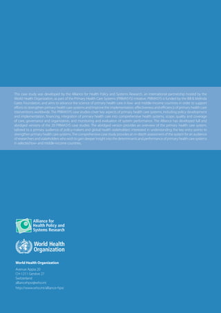 Primary Health Care Systems: Thailand | PDF