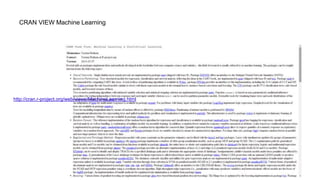 CRAN VIEW Machine Learning
http://cran.r-project.org/web/views/MachineLearning.html
 