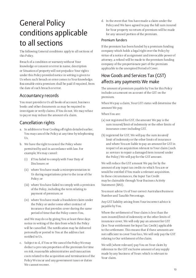 Allianz Commercial Property PDS (Product Disclosure Statement / Polic…