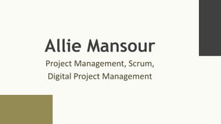 Allie Mansour
Project Management, Scrum,
Digital Project Management
 