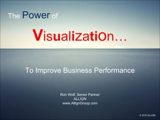 The  Power  of To Improve Business Performance Ron Wolf, Senior Partner ALLIGN www.AllignGroup.com V is u al i z a ti o n… © 2010 ALLIGN 