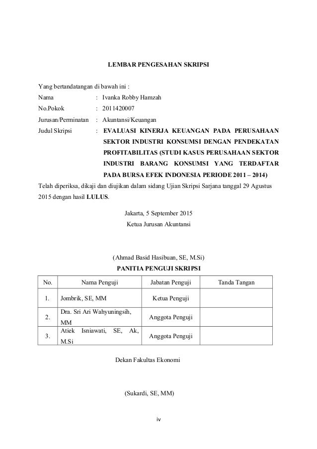 EVALUASI KINERJA KEUANGAN PADA PERUSAHAAN SEKTOR INDUSTRI 