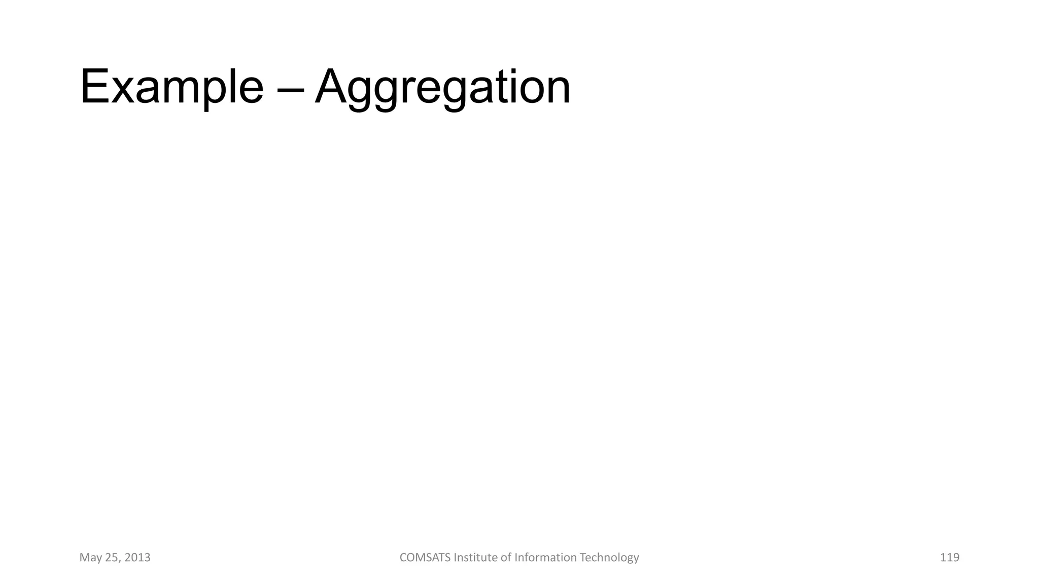 Example – Aggregation
May 25, 2013 COMSATS Institute of Information Technology 119
Garden Plant*
 