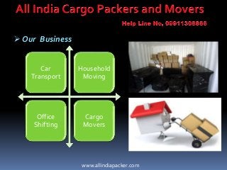  Our Business
www.allindiapacker.com
Car
Transport
Household
Moving
Office
Shifting
Cargo
Movers
 