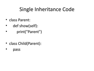 Understanding Types of Inheritance Python | PPTX