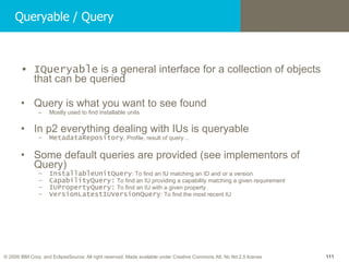 Queryable / Query <ul><li>IQueryable  is a general interface for a collection of objects that can be queried </li></ul><ul...