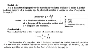 R
R = V/I or,
R = ρ(L/A)
V = Voltage, I = Current, ρ =
Resistivity
 