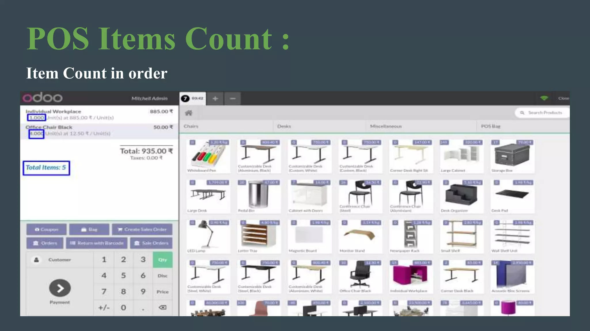 POS Items Count :
Item Count in order
 