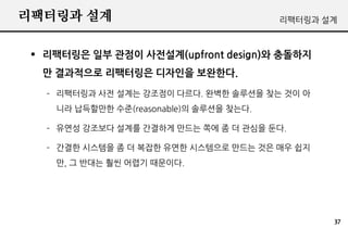 ????? ??                                 ????? ??



 ? ????? ?? ??? ????(upfront design)? ????
  ? ????? ????? ???? ????.
   C ????? ?? ??? ???? ???. ??? ???? ?? ?? ?
    ?? ????? ??(reasonable)? ???? ???.

   C ??? ???? ??? ???? ??? ?? ? ? ??? ??.

   C ??? ???? ? ? ??? ??? ????? ??? ?? ?? ??
    ?, ? ??? ?? ??? ????.




                                                37
 