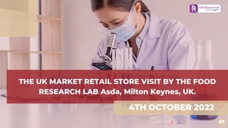 THE UK MARKET RETAIL STORE VISIT BY THE FOOD
RESEARCH LAB Asda, Milton Keynes, UK.
4TH OCTOBER 2022
01
 