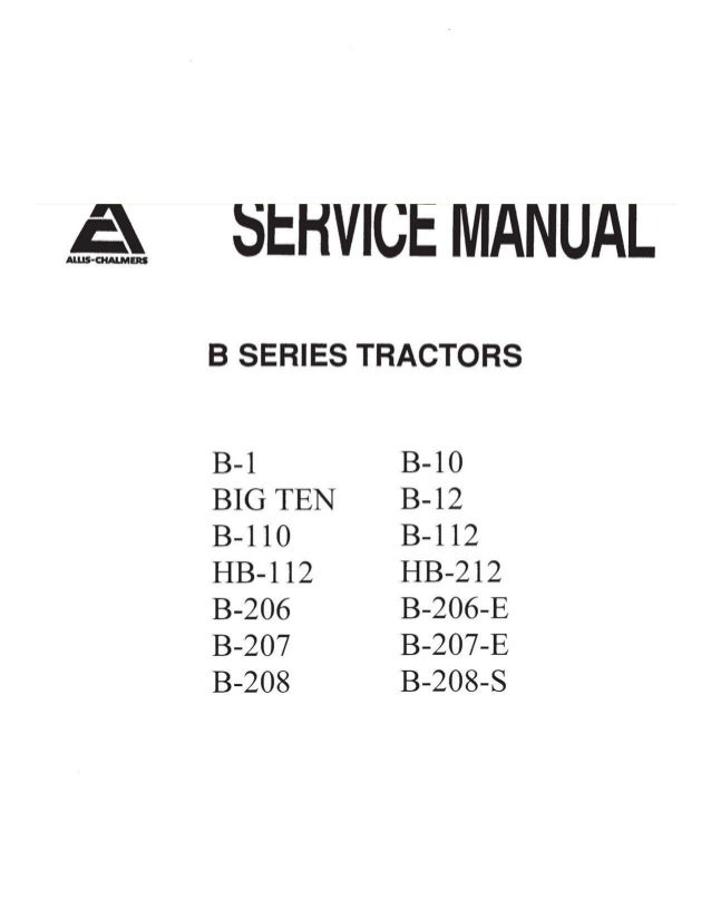 Allis Chalmers B Series Tractor PDF Service Manual Download wiring diagram for allis chalmers ca 