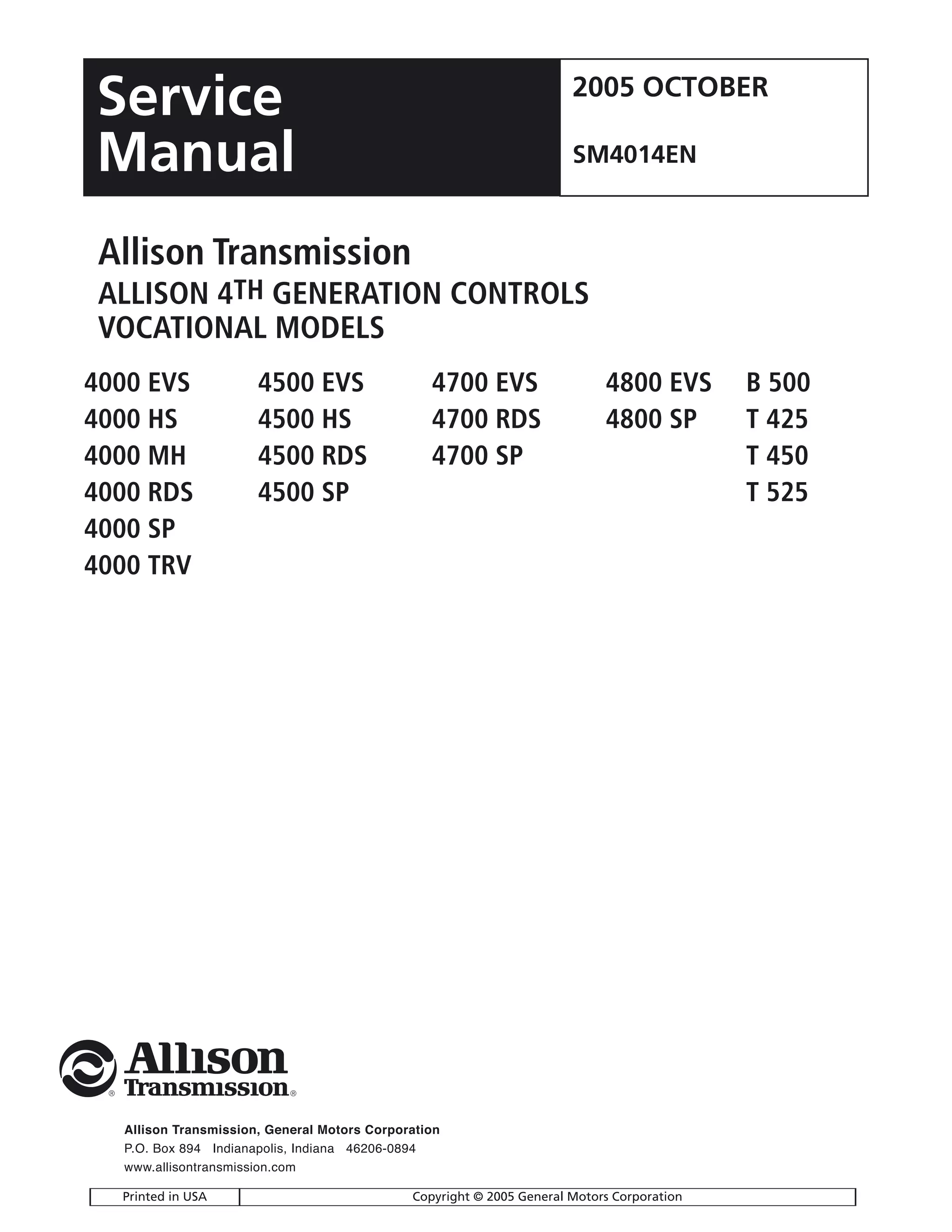 Allison 4500 Rds Service Manual PDF