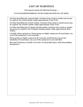 Allison transmission 4000 series generation controls vocational models ...