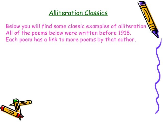 Some Examples Of Alliteration Alliteration - An overview with examples