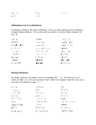 All japanese emoticons | DOCX