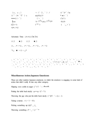 All japanese emoticons | DOCX