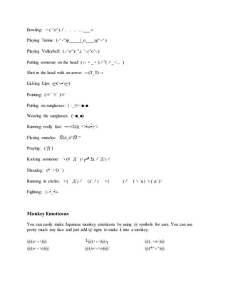 All japanese emoticons | DOCX