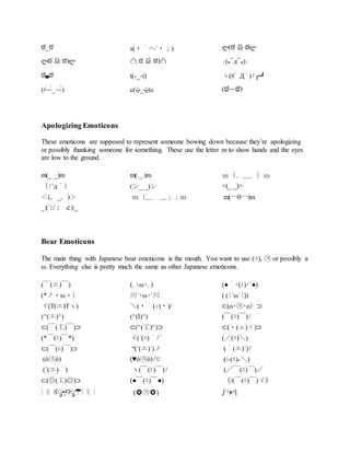 All japanese emoticons | DOCX