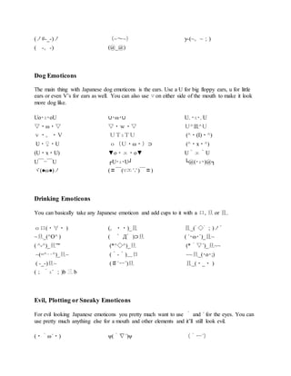 All japanese emoticons | DOCX