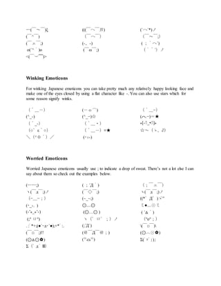 All Japanese Emoticons