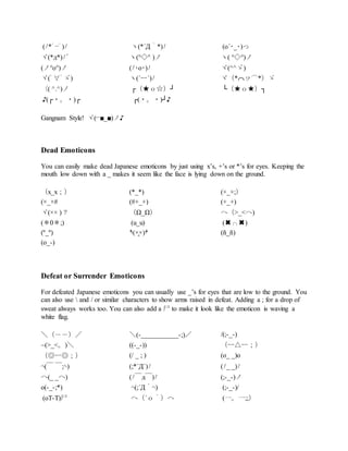 All Japanese Emoticons All Japanese Emoticons