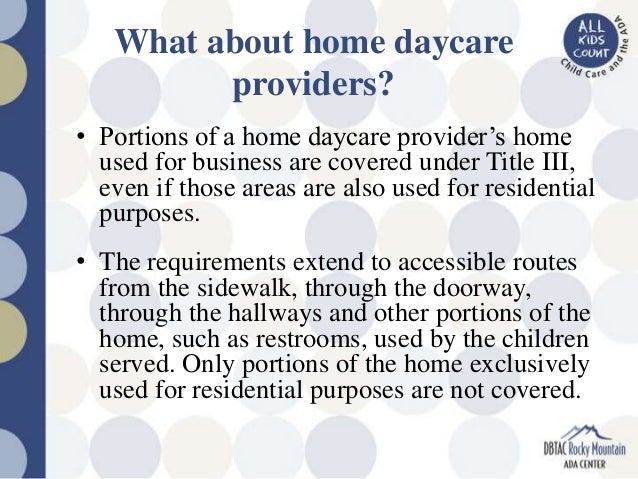 child care providers rights and responsibilities under the americans day care responsibilities