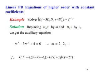 4
Linear PD Equations of higher order with constant
coefficients
 