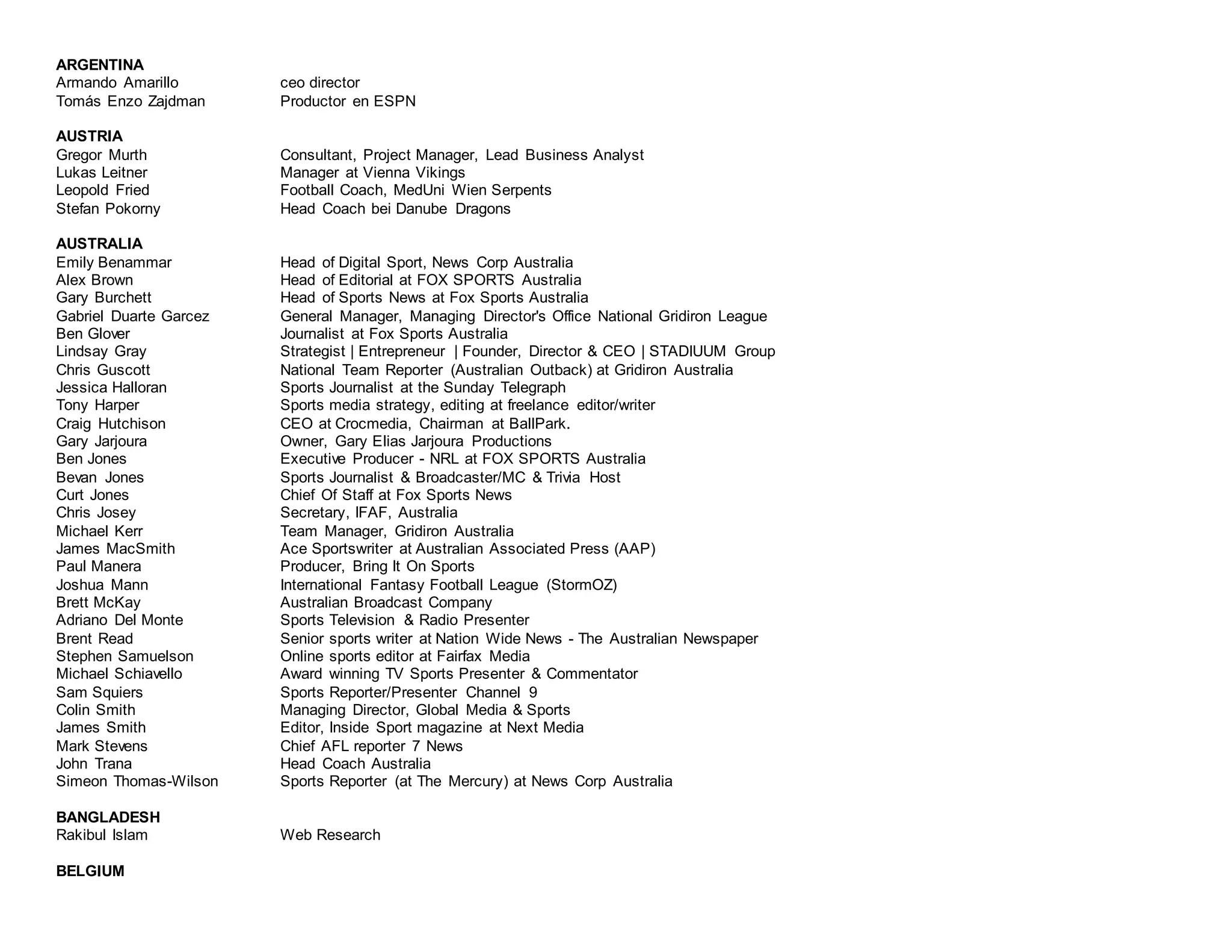 ALL-NFL NETWORK CONTACTS