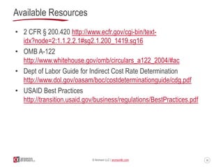 56© Aronson LLC | aronsonllc.com
Available Resources
• 2 CFR § 200.420 http://www.ecfr.gov/cgi-bin/text-
idx?node=2:1.1.2....