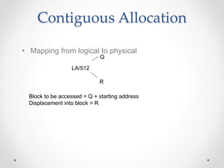 Allocation and free space management | PPTX