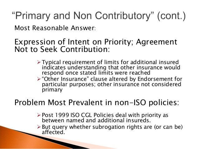 Primary Non Contributory Endorsement Iso 9001