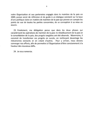 Allocution de l'ambassadeur (maintien de la paix)